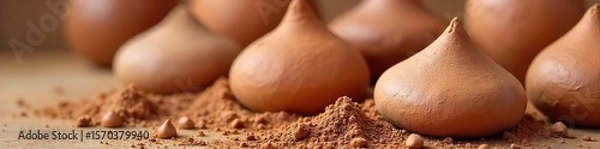 Fototapeta Earthen Pottery Clay Ready for Shaping A Close-Up of Smooth Textures in Warm Tones, Ideal for Craft and Ceramic Projects