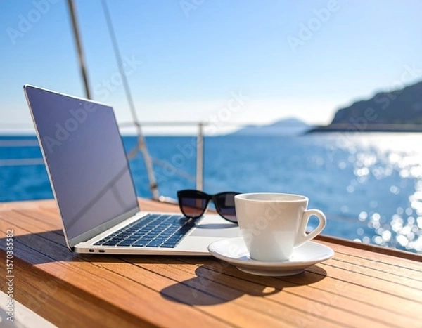 Obraz 요트 위 디지털 노마드의 여유 Digital Nomad Lifestyle on a Yacht