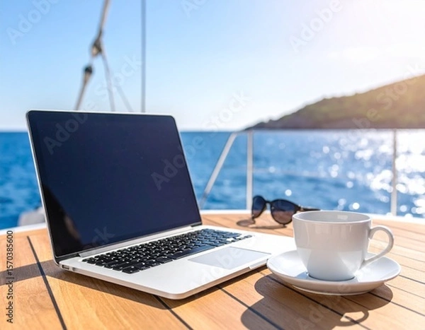Obraz 요트 위 디지털 노마드의 여유 Digital Nomad Lifestyle on a Yacht