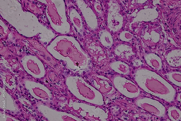 Obraz Pathology and Histology Tissue of Mammals under microscope.