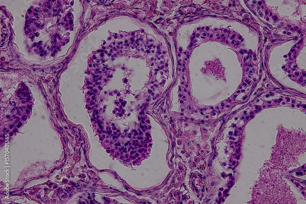 Obraz Pathology and Histology Tissue of Mammals under microscope.
