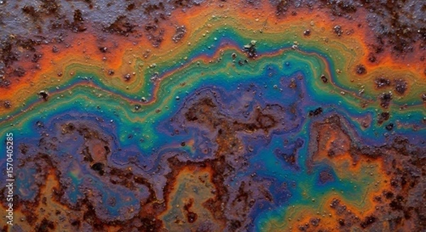 Fototapeta Macro Rust Texture on Corroded Steel with Cosmic Colours