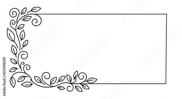 Fototapeta Abstract White Scattered Leaves Corner Elements Vector