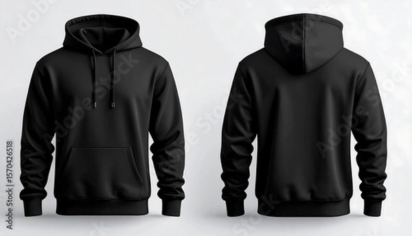 Obraz Front and back view of a black hoodie (1)