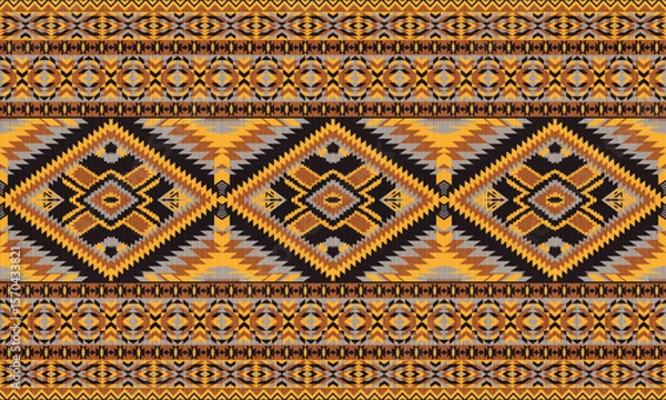 Fototapeta American tribal ethnic native pattern.Traditional Navajo,Aztec,Apache,Southwest and Mexican style fabric pattern.Abstract vector motifs pattern.For fabric,clothing,blanket,carpet,woven,wrap,decoration