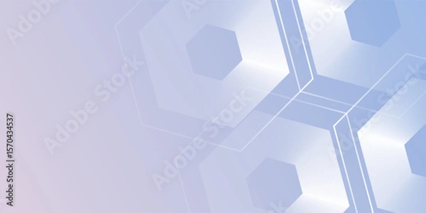 Obraz Abstract hexagon lines on light mesh blue an pink background. Geometric stripe line art design for poster, brochure, cover, website simple abstract