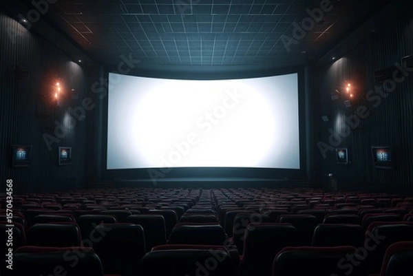 Fototapeta cinema with blank screen by generative ai
