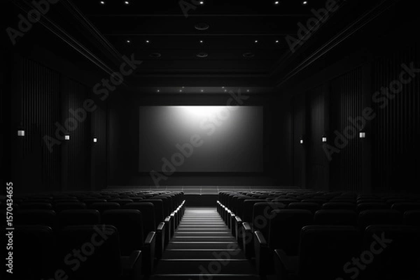 Fototapeta cinema with blank screen by generative ai