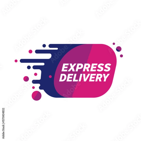 Fototapeta Modern, vibrant logo for express delivery service.