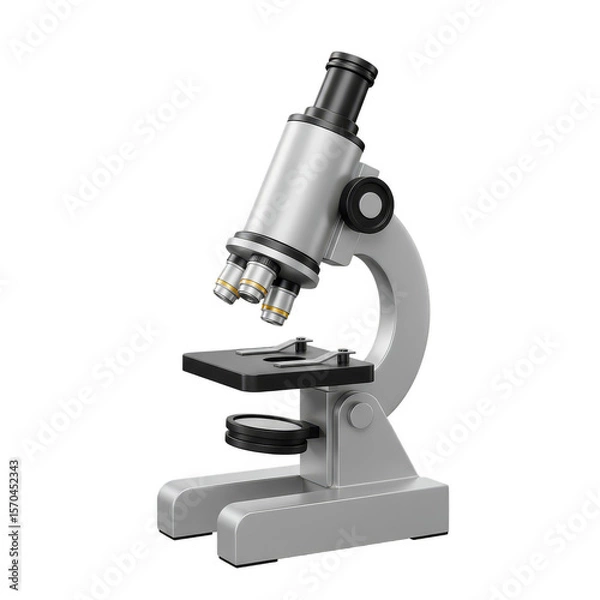 Fototapeta 3D Microscope Laboratory Research Tool Isolated Transparent Background