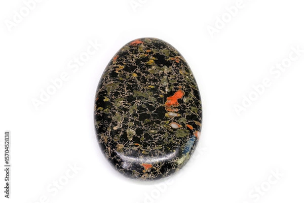 Fototapeta Plum blossom jade isolate on white background. Chinese famous Plum blossom stone from Luoyang Henan China
