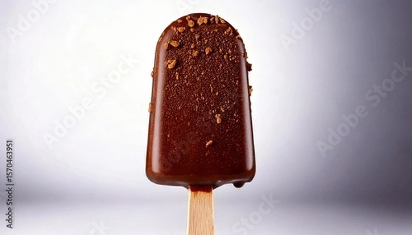 Fototapeta ice cream stick with topping chocolate layer