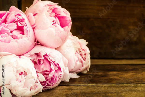 Fototapeta Fresh bunch of pink peonies