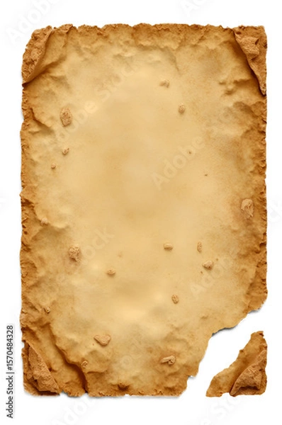 Fototapeta old paper background,old parchment paper sheet vintage aged or texture isolated on white background.