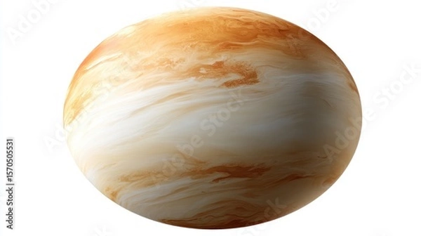 Obraz Planet Venus illustration with smooth cloudy texture and soft color gradients, isolated on white background, ideal for astronomy or educational designs