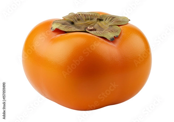 Obraz Isolated Persimmon Fruit Kaki Orange Transparent Background PNG