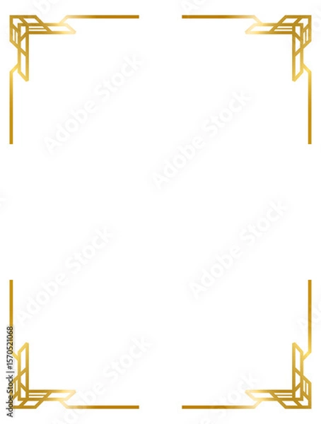 Fototapeta Decorative frames, Art Deco gold frame, vintage frame line collection png transparent background