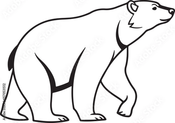 Obraz Bear Silhouette Vector Icon Design for Wildlife, Nature, and Adventure Graphics