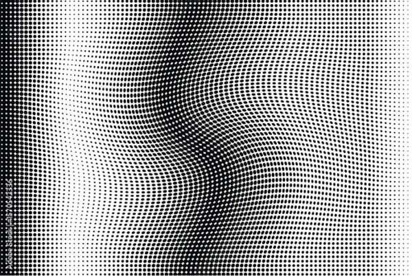 Fototapeta Wavy gradient halftone dots pattern texture background
