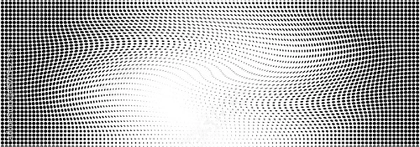 Fototapeta Wavy gradient halftone dots pattern texture background
