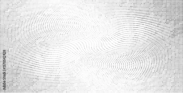 Fototapeta Wavy gradient halftone dots pattern texture background
