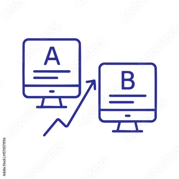 Fototapeta A and B Testing Vector Icon Illustration