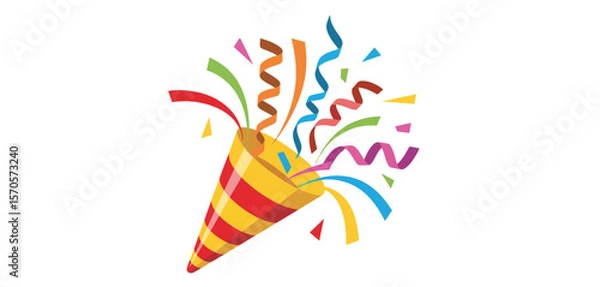 Fototapeta  Colorful Party Popper with Confetti