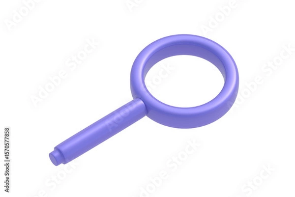 Fototapeta Optical lens isolated on white background. Magnifying glass. 3d render