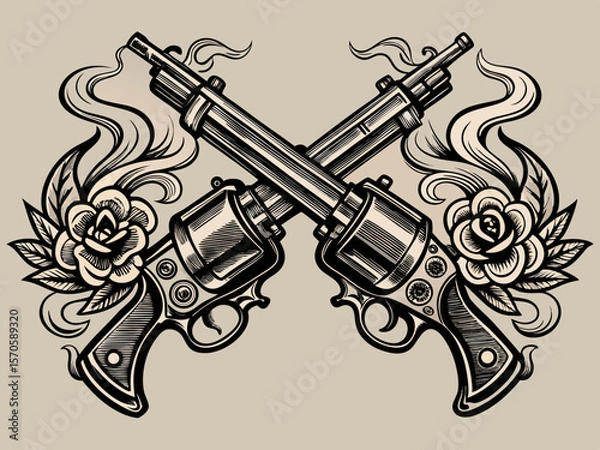 Fototapeta gun illustration