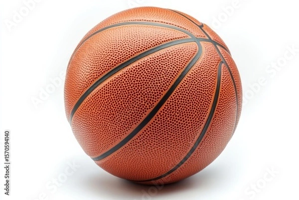 Obraz Basketball Game Ball Isolated Sport Equipment Training Gear Recreation Fun Play on white background. Generative AI