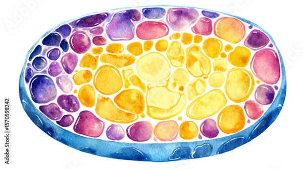 Obraz Cross-section of a cell membrane in watercolor