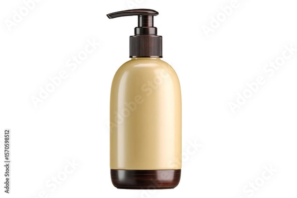 Fototapeta Displaying a salon-size shampoo or conditioner bottle.