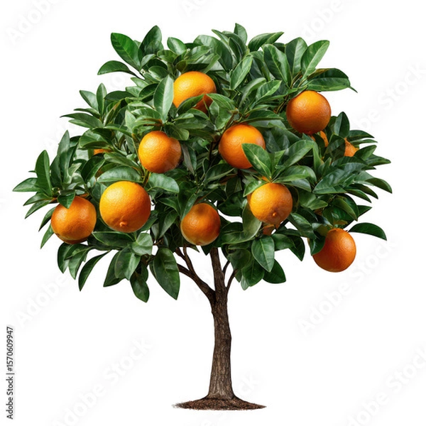Fototapeta Orange tree isolated on transparent background