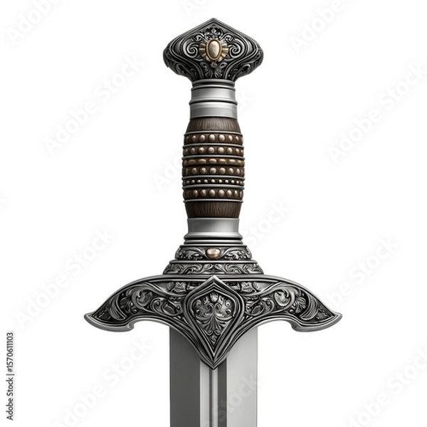 Fototapeta Ornate sword isolated on transparent background