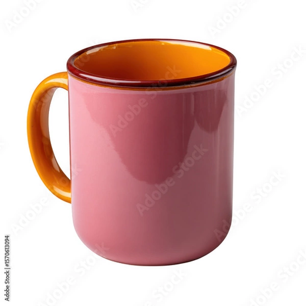 Fototapeta Pink mug isolated on transparent background