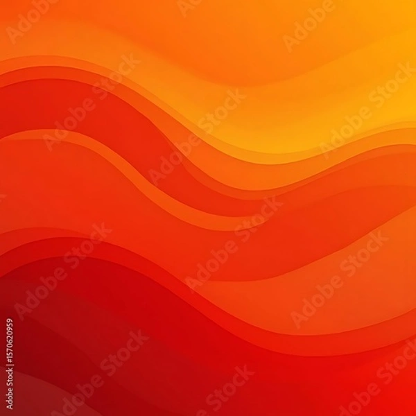 Obraz Abstract Wave Pattern Background in Bright Orange Red Gradient  Fluid Minimalist Design. Ai Gen