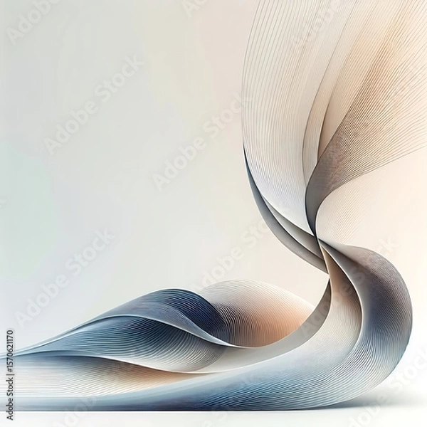 Obraz Abstract Wave Pattern Background in Bright Orange Red Gradient  Fluid Minimalist Design. Ai Gen