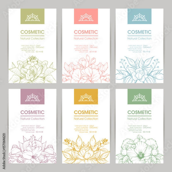 Fototapeta Wektor zestaw szablonów opakowań kosmetyków