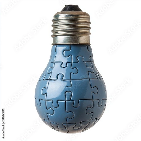 Fototapeta Light Bulb puzzle show Creative Ideas and innovation with new Concepts