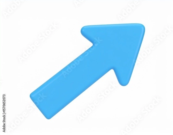 Fototapeta arrow 3d rendering isolated on white background cartoon plastic style icon