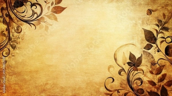 Fototapeta explore vintage floral patterns and earthy texture with warm elegance