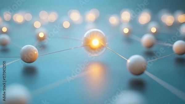 Fototapeta Connections illuminate networks, a digital design for modern information structure.