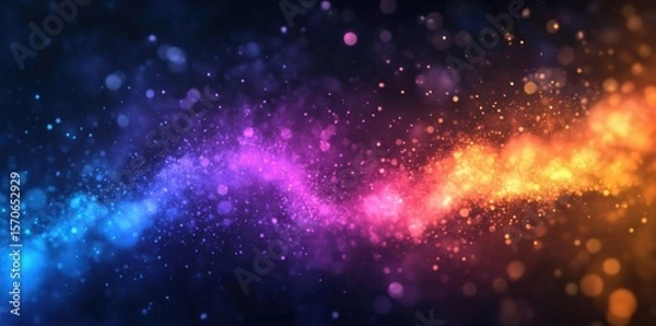Fototapeta Explore Abstract Galaxy of Vibrant Colors and Sparkling Bokeh