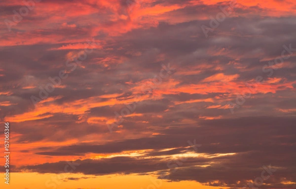 Fototapeta colorful dramatic sky with cloud at sunset