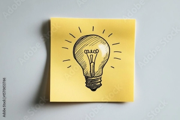 Fototapeta Visualize Ideas With Bright Light Bulb, Concept Inspiration And Innovation