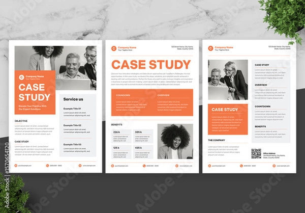 Obraz Orange And Black Case Study Flyer