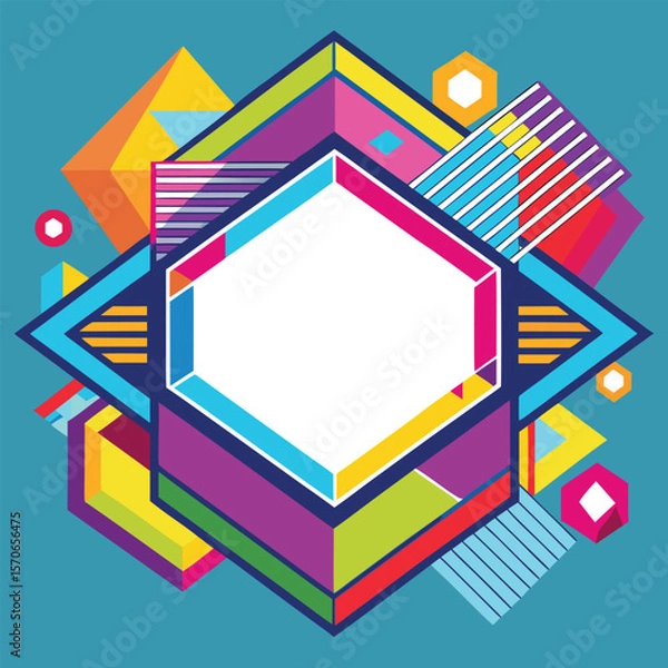 Fototapeta fun geometric shape seamless pattern set abstract retro scandinavian style art background trendy design with geometry shapes simple mosaic wallpaper texture