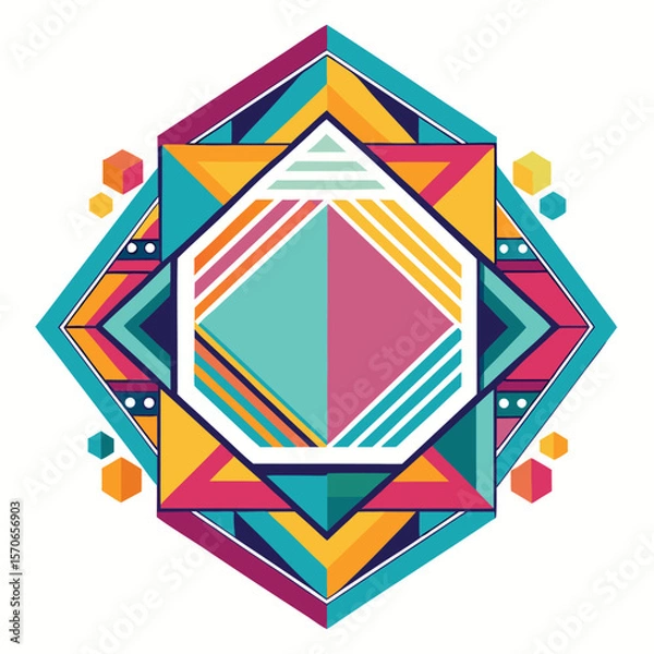 Fototapeta fun geometric shape seamless pattern set abstract retro scandinavian style art background trendy design with geometry shapes simple mosaic wallpaper texture