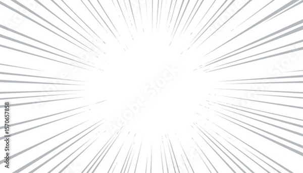 Fototapeta Comic speed lines background with radial burst effect. Cartoon anime action rays motion. Perspective zoom explosion with splashes. Vector,flash, hero, speed, superhero, motion, abstract, cartoon,