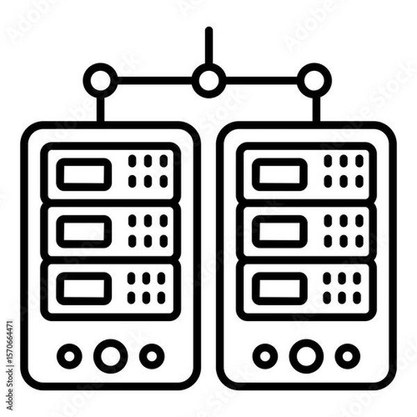 Obraz A Line design icon of server racks